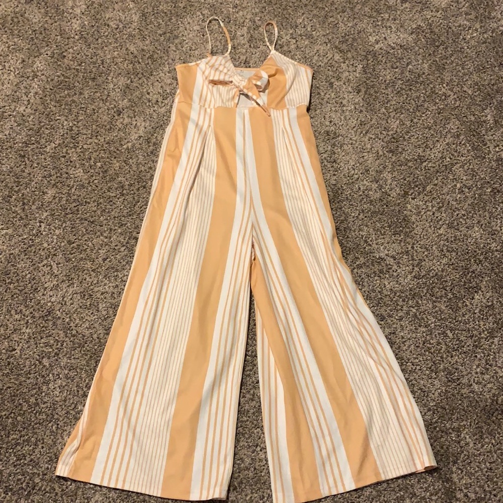 Yellow Striped Jumpsuit